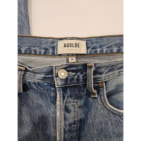 Agolde Denim - AGOLDE Women's 90s Riley High Rise Loose Jeans Raw Hem Size 29 Inseam 25"